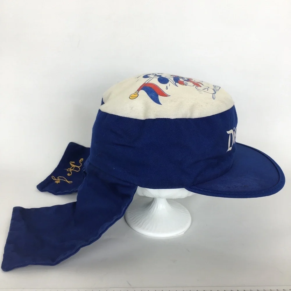 Vintage Walt Disney Productions Disneyland Hat Painters Neck Flap Mickey Mouse